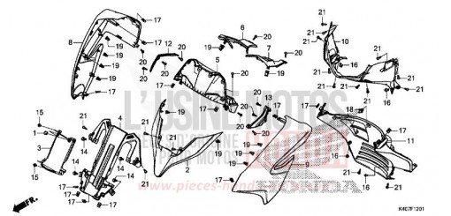 FRONT COVER/METER PANEL (NSS125ADK) NSS125ADK de 2020